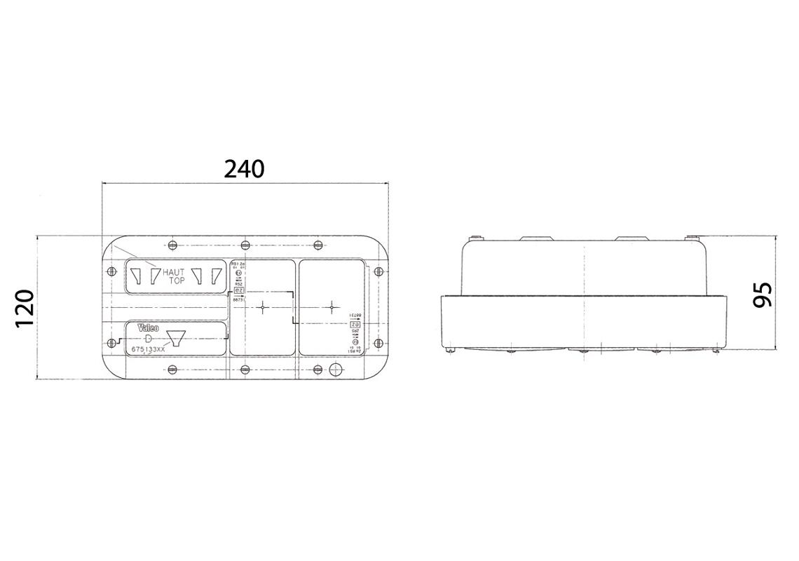 Military Rear lamp Left with Amphenol connector